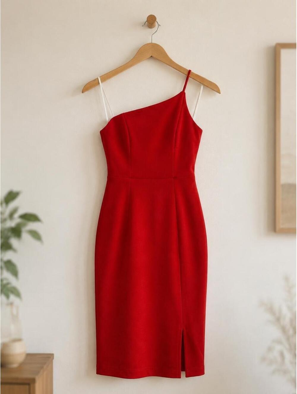 Princess Polly red one-shoulder mini dress